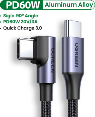 Кабель USB C - USB C 90°, 480Mbps, 3A, 60W, US255 UGREEN